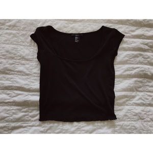 f21 black crop top